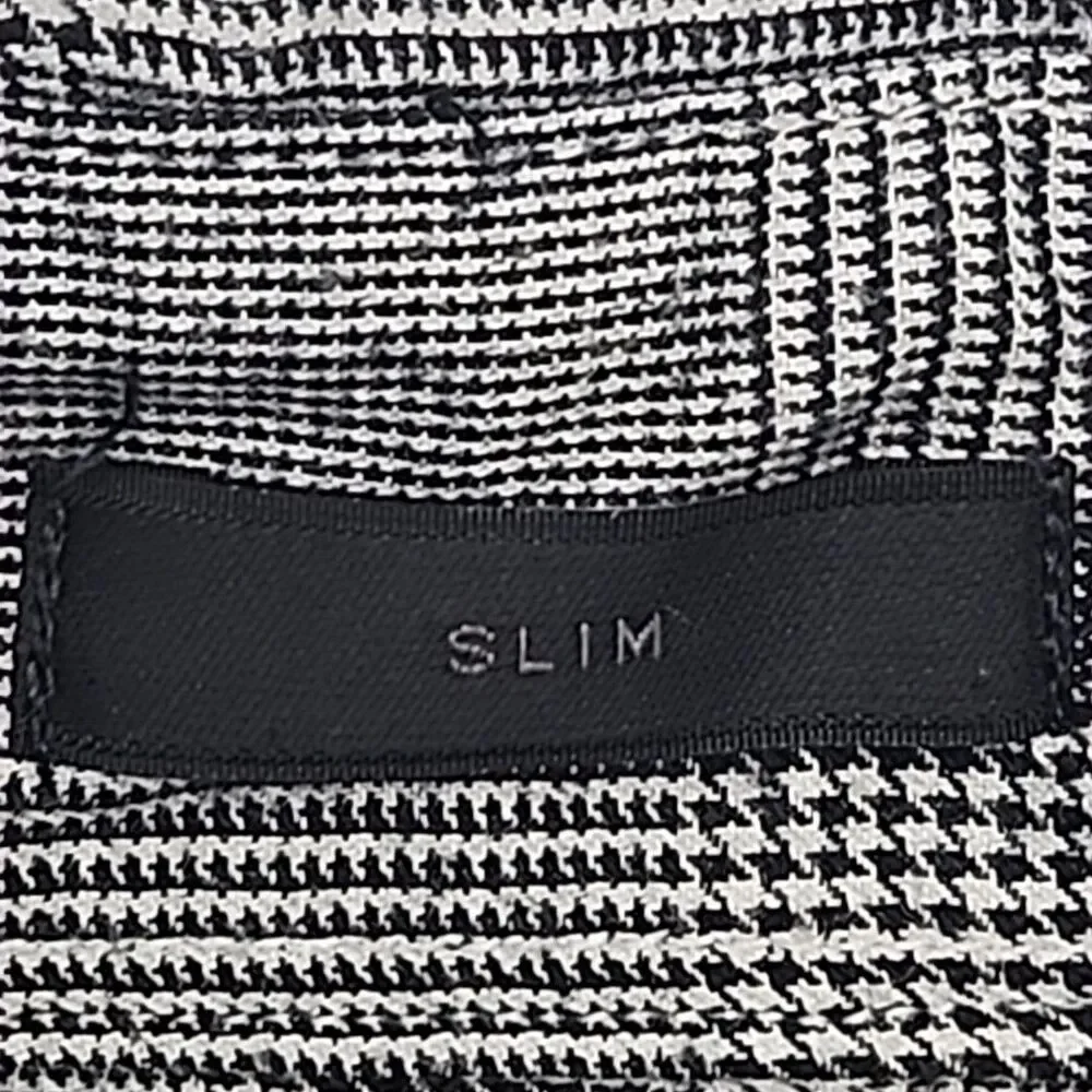 J Crew Shirt Slim Lightweight Flannel Cotton Sz XL Black White Plaid Check Men